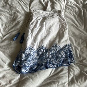 Primark NWT White Shorts with Blue Lace Detailing